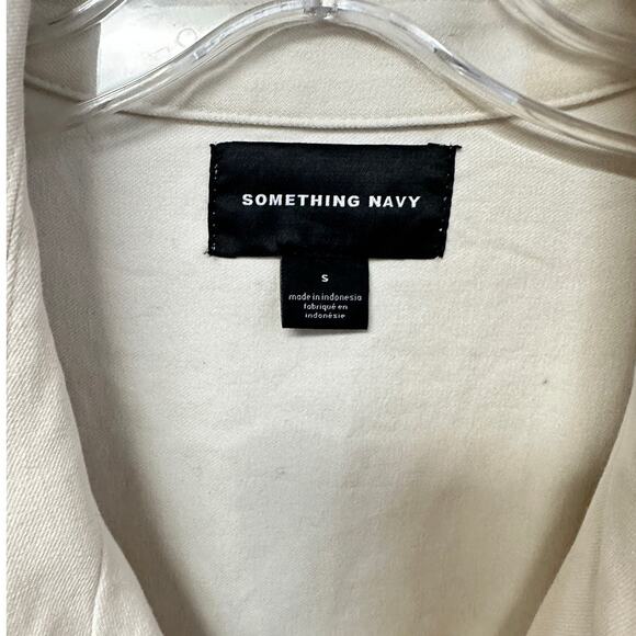 Something Navy Oversized Trench Coat - Ivory Size S - Picture 5 of 12